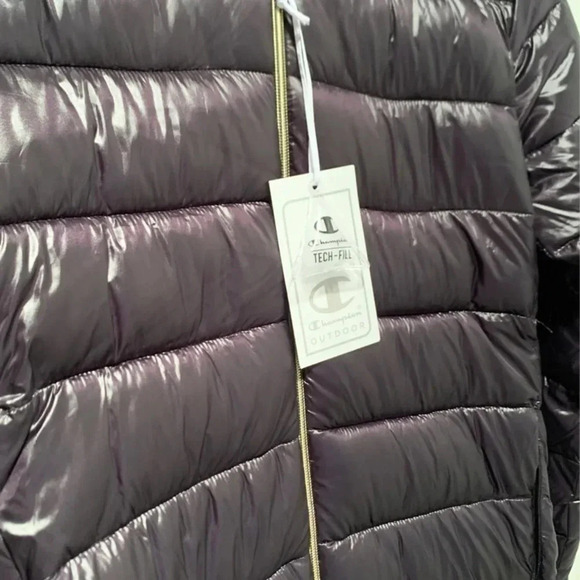 Champion Women’s Puffer Coat Tech Fill Black Size Large New - Picture 4 of 9
